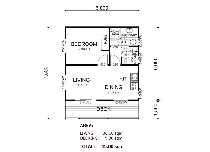 25 Genius Granny Flat Floor Plans 1 Bedroom House Plans