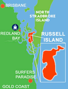 Russell Island Location Map